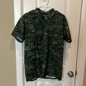 Men’s Camo Button Up Shirt “Warrior Official”​
